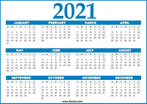 us calendar for 2021