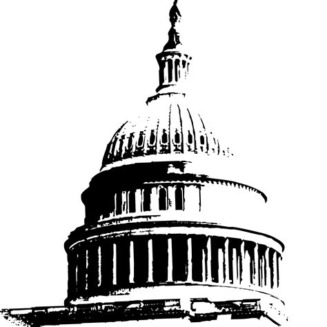 us capitol building clipart black and white