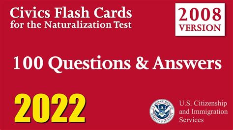 us citizenship test 2022 100 questions
