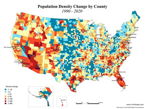 U.S. Population Density (1990 2017) Vivid Maps