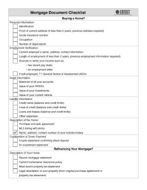Us Mortgage Documents List