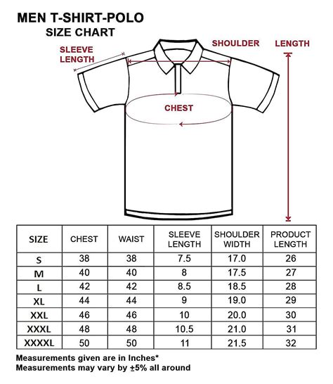 us navy polo shirt size chart
