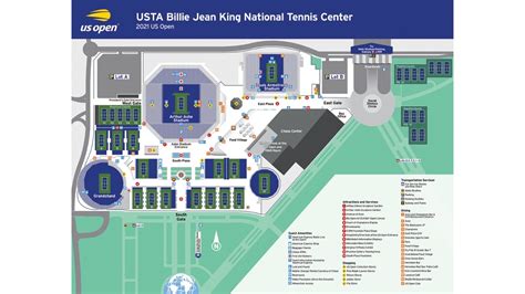 Us Open Map Printable Tennis