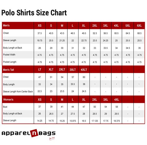 us polo size chart