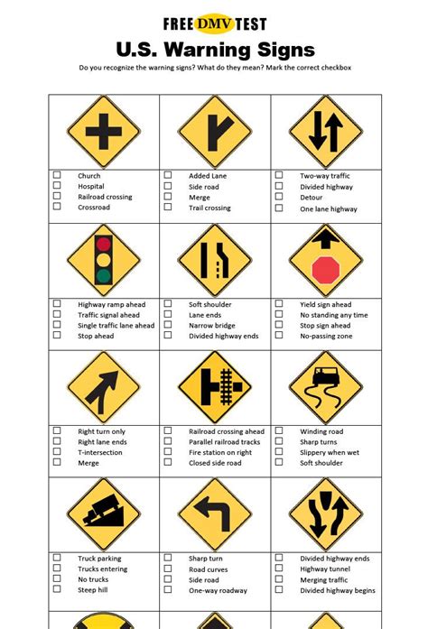 us traffic signs test questions