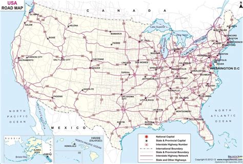 US Road Map Interstate Highways in the United States GIS Geography