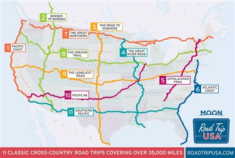 Usa Cross Country Road Trip Map