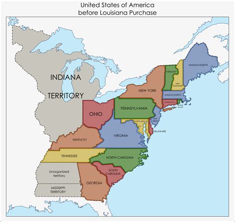 Usa Map Before Louisiana Purchase