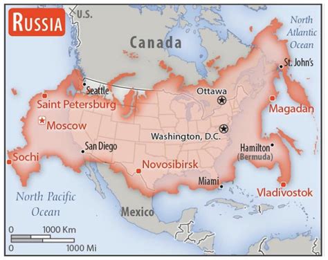 Usa Map Compared To Russia