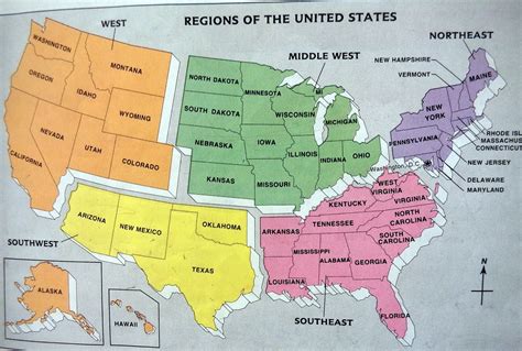 Usa Map East West North South