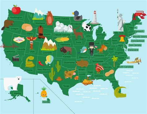 Usa Map Game Cartoon