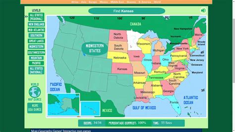 Usa Map Games Sheppard Software