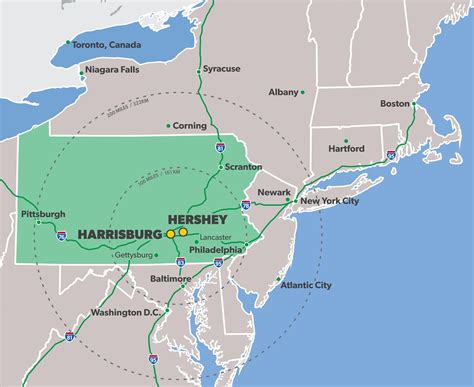 Usa Map Hershey Pennsylvania