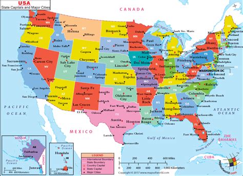 Usa Map Important Cities