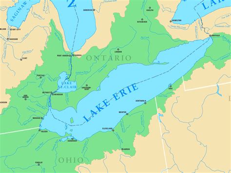 Usa Map Lake Erie