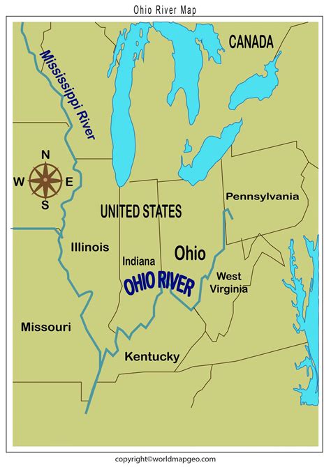 Usa Map Ohio River