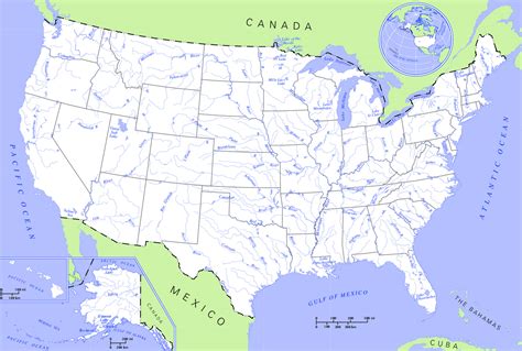 Usa Map Rivers Only