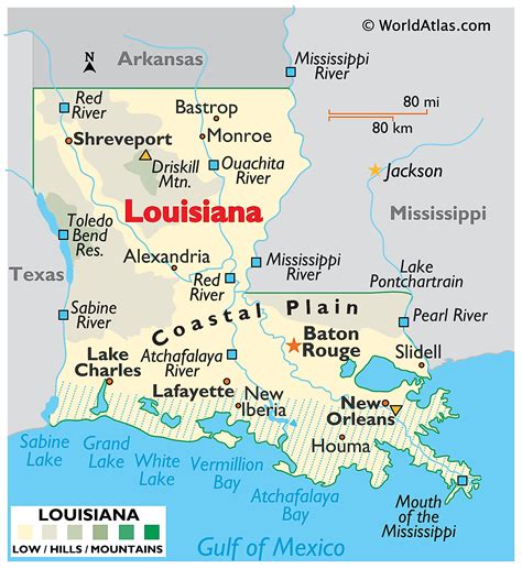Usa Map Showing Louisiana