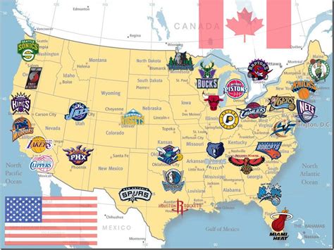 Usa Map States Nba Teams