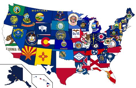 Usa Map With Flag Colors