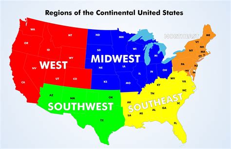 Usa Map With Region