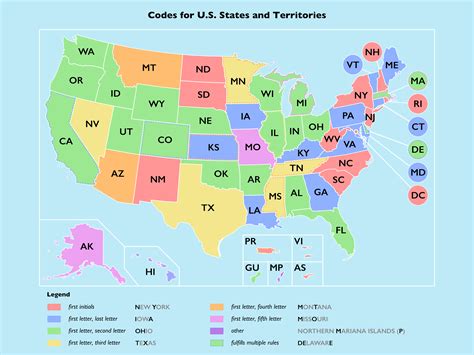Usa Map With State Codes