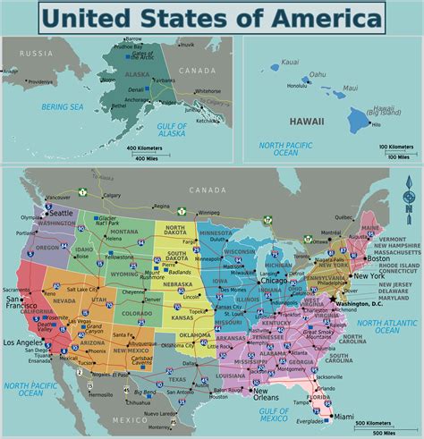 Usa Map With States And Regions