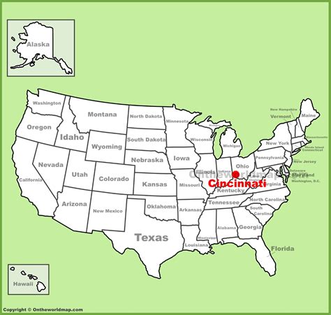 Usa Map With States Cincinnati