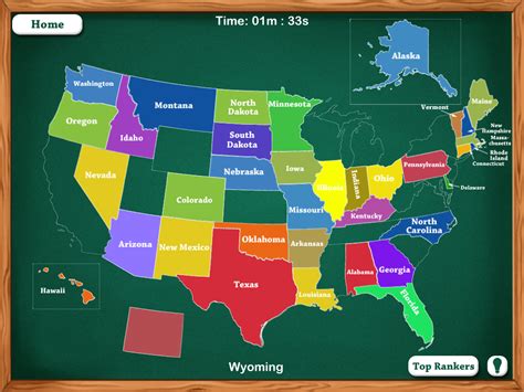 Usa Map With States Game