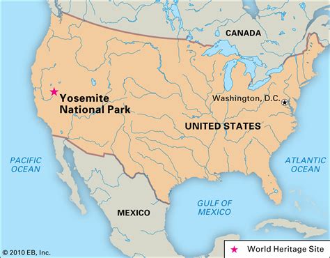 Usa Map Yosemite National Park