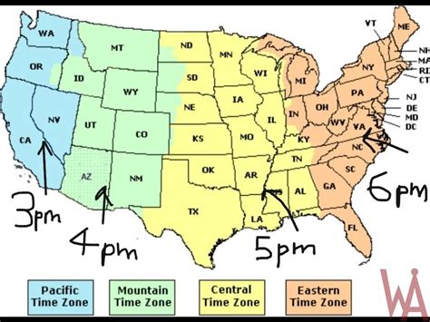 Usa Time Zone Difference Map