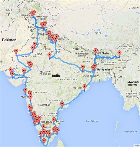 Usa To India Road Trip Map