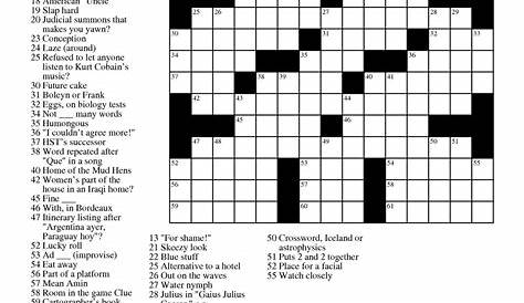 Usa Today Crossword Printable - Template Blowout