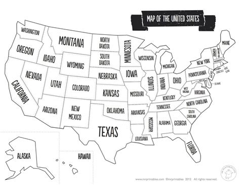 Usa Travel Map Black And White