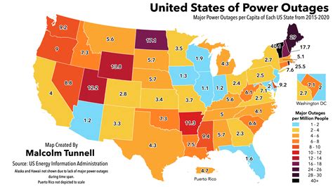 usa power outages by state