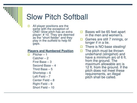 Usa Slow Pitch Softball Pitching Rules