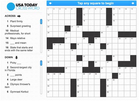 usa today crossword clue database