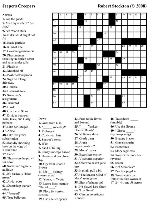 usa today crossword puzzles free clues