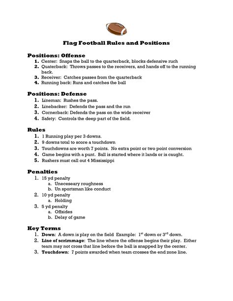 usa youth flag football rules