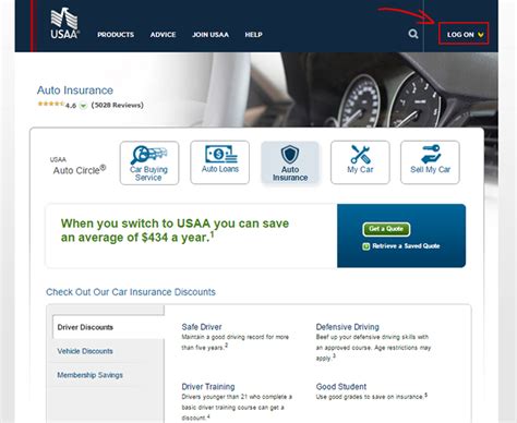 usaa auto log in