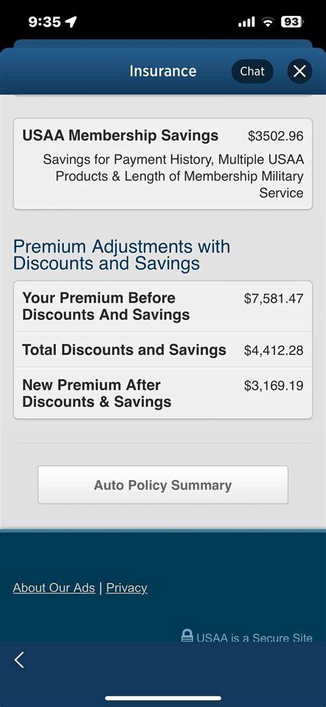 USAA bundle insurance real savings example graphic
