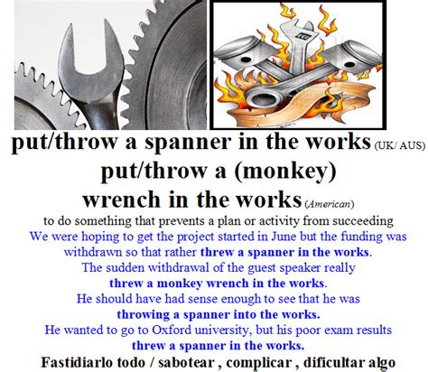 Usage Of Throw A Spanner In The Works