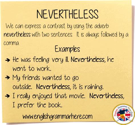 usage tips for nevertheless