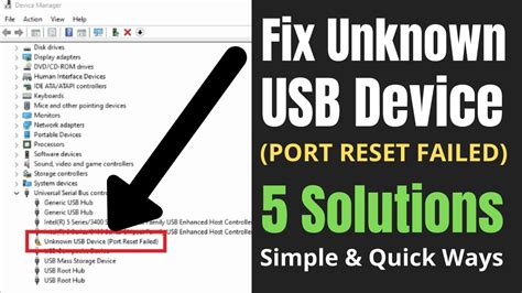 Usb Device Not Recognized Port Reset Failed