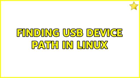 Usb Device Path Linux