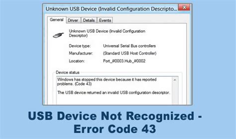 Usb Port Code 43 Error