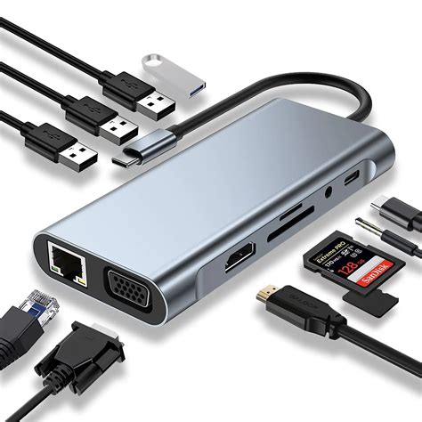 Usb-C To Hdmi/Vga/Ethernet/Usb 3.0