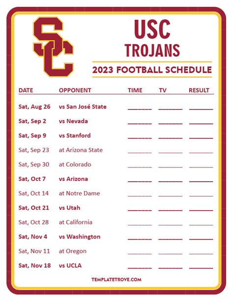 usc football schedule 2024 and 2025