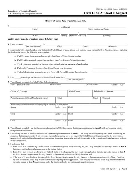 uscis affidavit of support