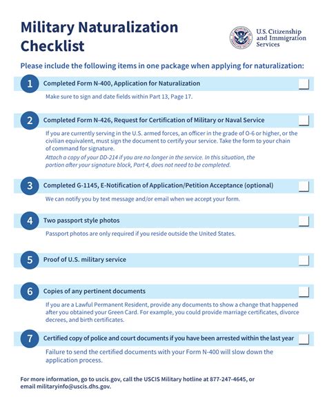 uscis application citizenship checklist